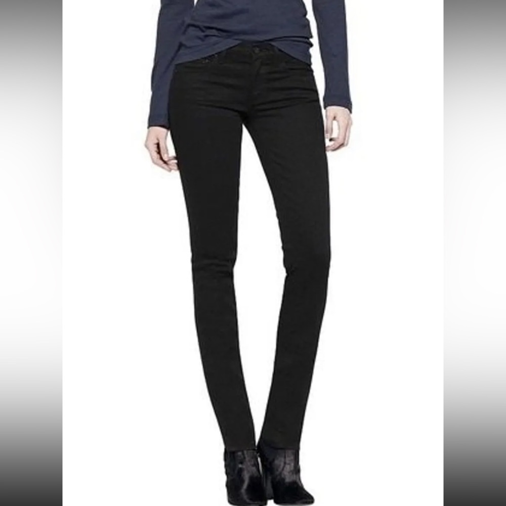 Tory Burch Super Skinny Black Embroidered Logo Women’s Skinny Jeans, Size 25